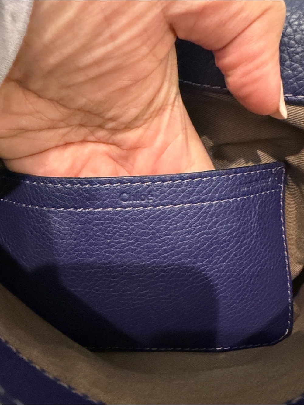 Chloe Leather Marcie Medium Saddle Bag - blue purple - Picture 4 of 9